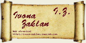 Ivona Zaklan vizit kartica